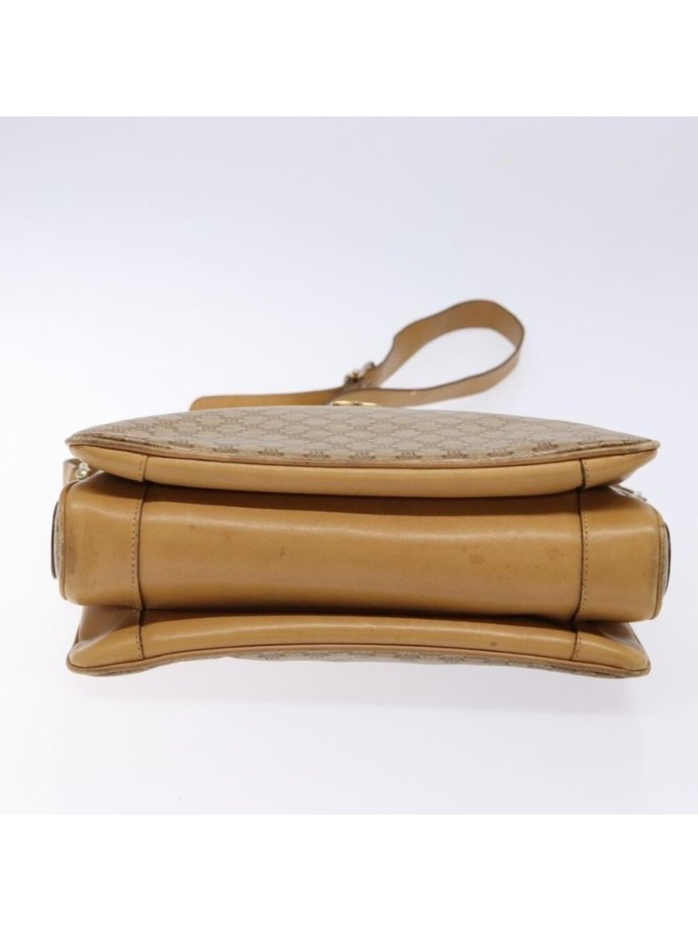 Authentic CELINE Macadam Canvas Shoulder Bag Beige Gold - Picture 16 of 16